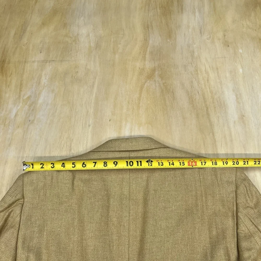 Vintage Jos A Bank Silk Golden Blazer Jacket Sport Coat Mens 44L Long 3Button